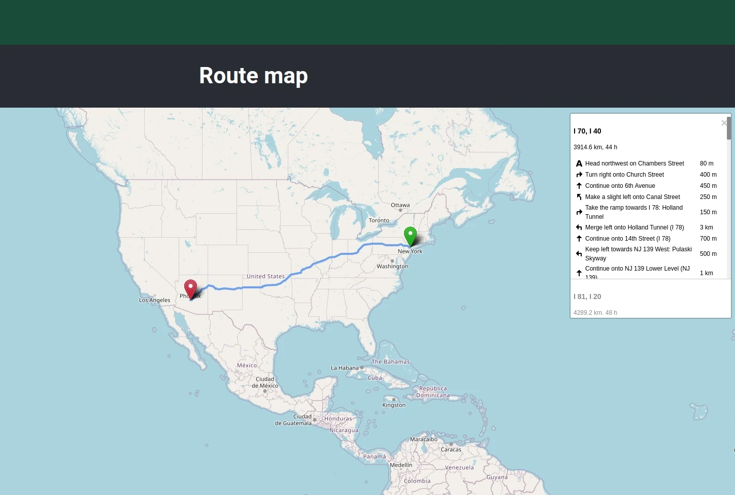 Route Assistant Screenshot